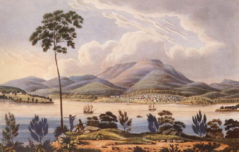 Lycett, Joseph Distant View of Hobart Town,Van Diemen-s Land,from Blufhead oil painting picture